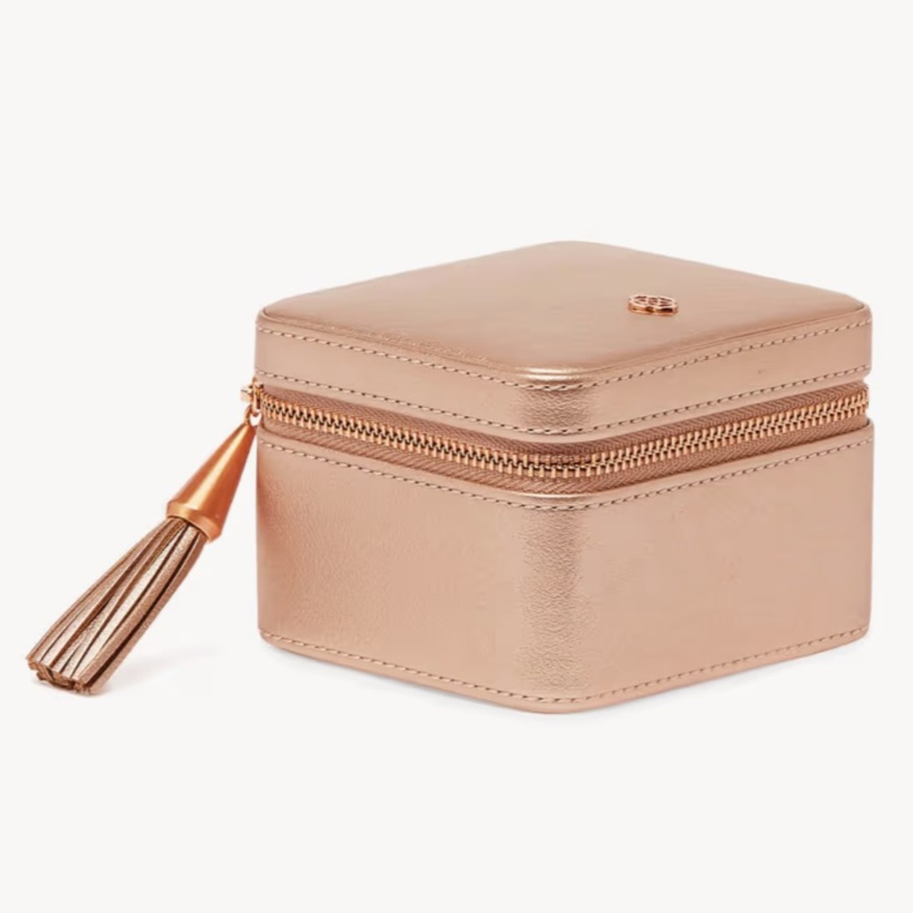 Kendra Scott Rose Gold Metallic Jewelry Travel Case